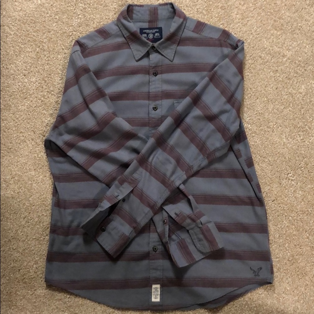 American Eagle Prep Fit Button Down Large - image 2